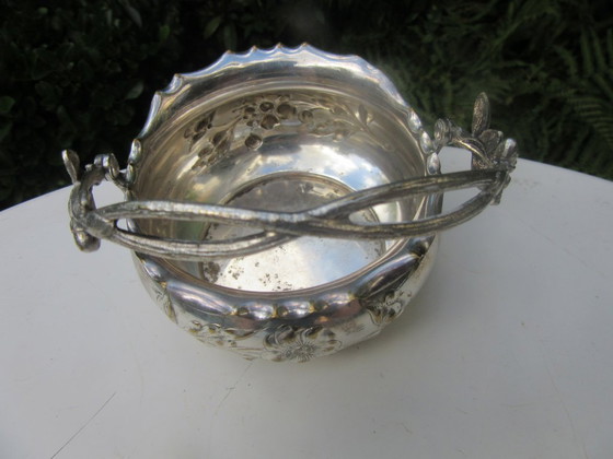 WMF Art Nouveau Antieke Kom met Zwenkhandvat, Verzilverd, Gestempeld WMFM – Schalen, Metal, Silver (photo 3 of 16)