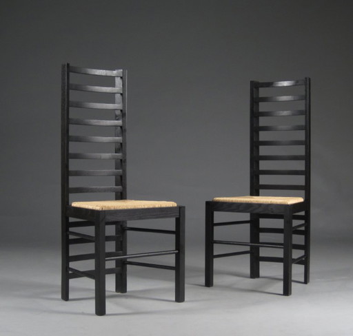 2 Stoelen, Reproductie, Ladderback Chair, Charles Rennie Mackintosh, Nieuw