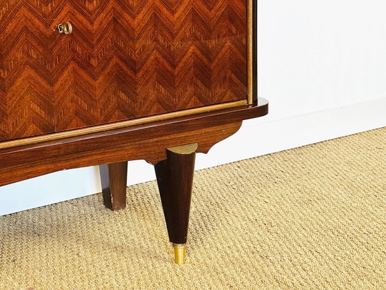 Image 1 of Art Deco vitrinekast van Macassar ebbenhout, 1950