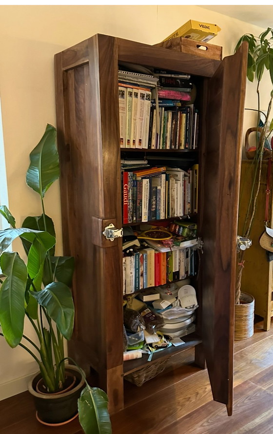 Image 1 of Solid teak cabinet - repro refrigerator model