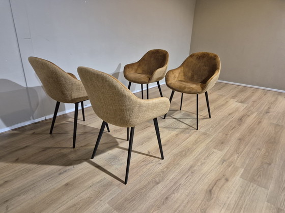 Image 1 of 6 Chaises Montel Nora - Salle à manger - Ocre - Cognac - Design