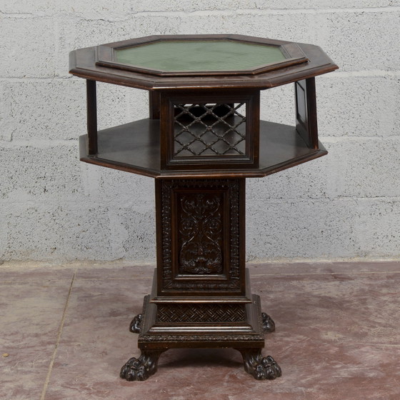 Late 19th Century Maggini Revolving Occasional Table with Removable Glass Top, Coffee tables, Wood, Brown (photo 5 of 20)