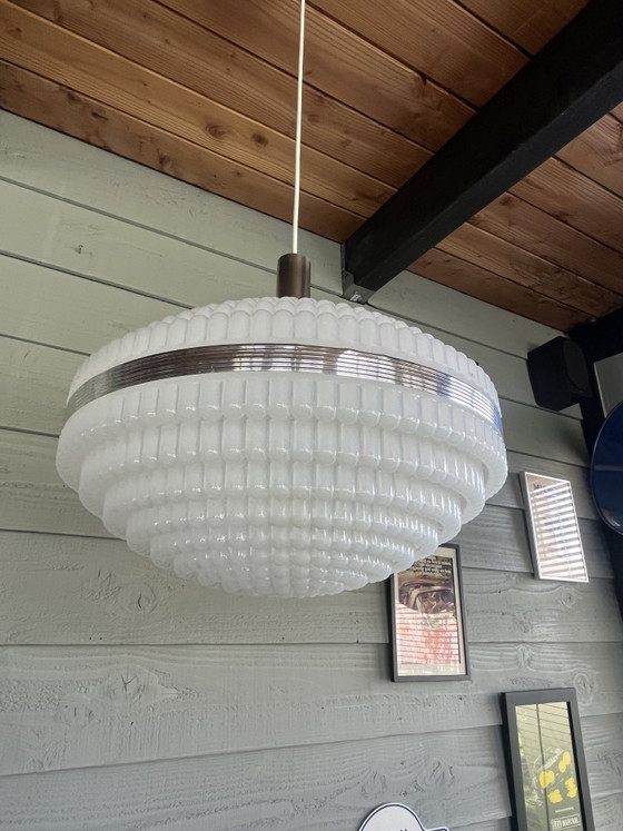 Image 1 of Lampada a sospensione Bubble vintage di grandi dimensioni dell'era spaziale Erco Leuchten,