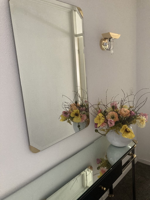 Sidetable met bijpassende spiegel en 2 wandlampen