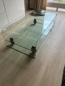 Table basse en verre Fiam Italia avec base mobile