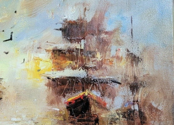 Sławomir Zajkowski - Old sails, Peintures et dessins, Toile, Autre, Marron, Impressionisme (photo 4 sur 6)