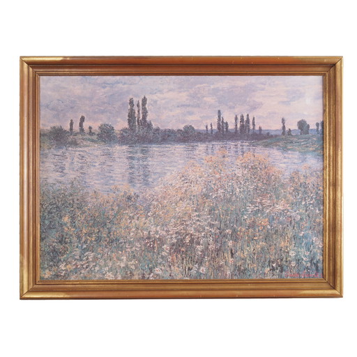 Tableau "La prairie bleue", copie, Claude Monet