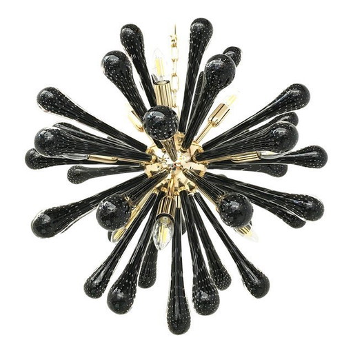 Contemporary Black Murano Glass “Drops” Sputnik Chandelier