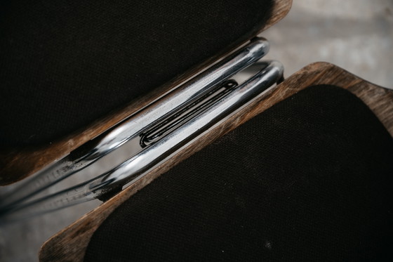 Image 1 of Ensemble de salle à manger style Carlo Ratti avec 12 chaises, design moderne des années 1970