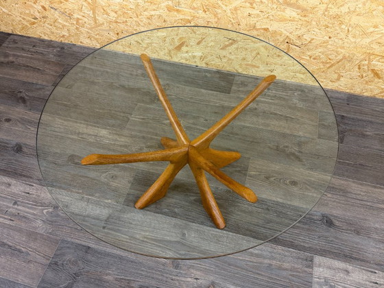 Teakhouten salontafel T118 glas uit de jaren 60/70 van Illum Wikkelso voor Niels Eilersen – Gold, Wood (photo 11 of 18)