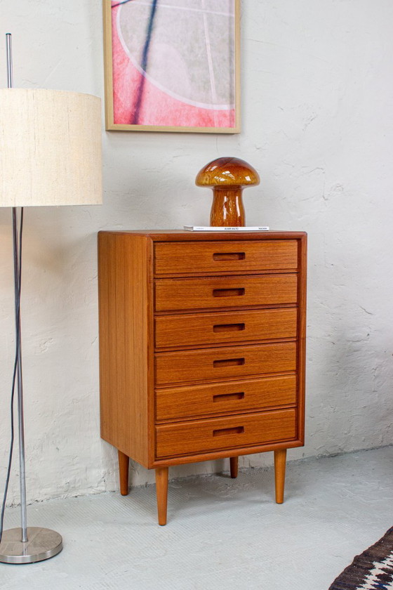 Image 1 of Vintage teak chest of drawers, sideboard, highboard, Danish style, 1960s