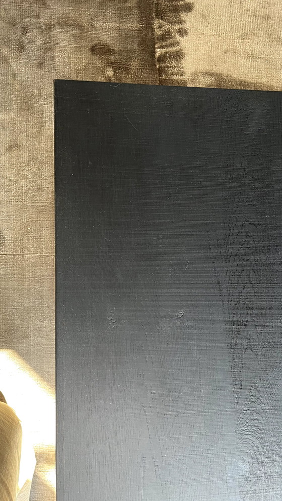 Image 1 of Tavolino da caffè in legno nero con base in metallo