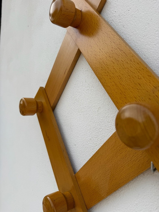 Appendiabiti vintage a fisarmonica da parete, Legno, Dorato (foto 11 di 15)