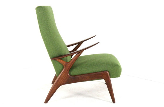 Image 1 of Vintage fauteuil stoel groen gestoffeerd 