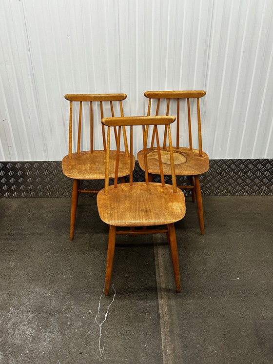 Image 1 of 3x Tapiovaara Fanett Bar chairs