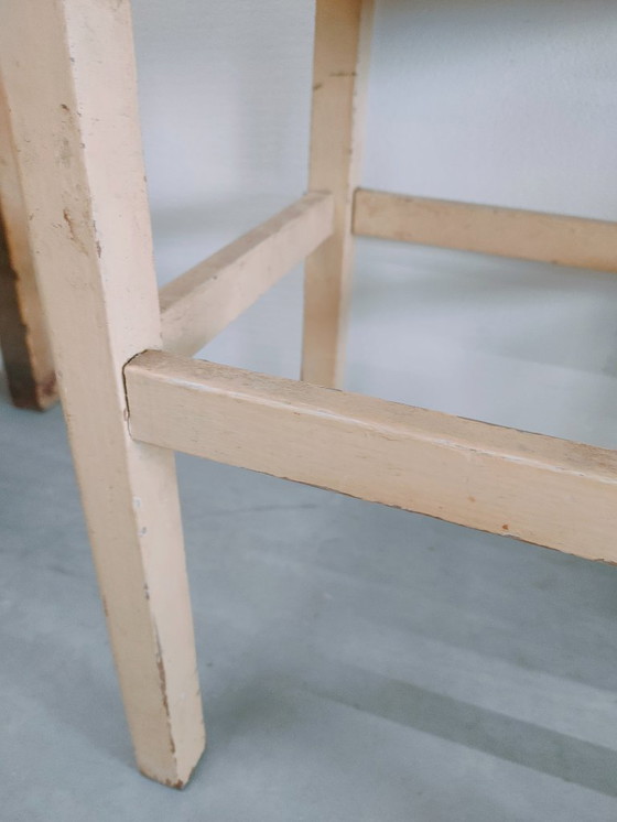 Image 1 of Brocante vintage/antique milk stool, side stool, side table (4 in stock).