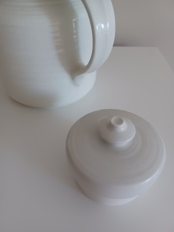 Image 1 of Arabia Finland Kaarna Teekanne - Ulla Procopé Weißes Steingut | Mid Century 1960s