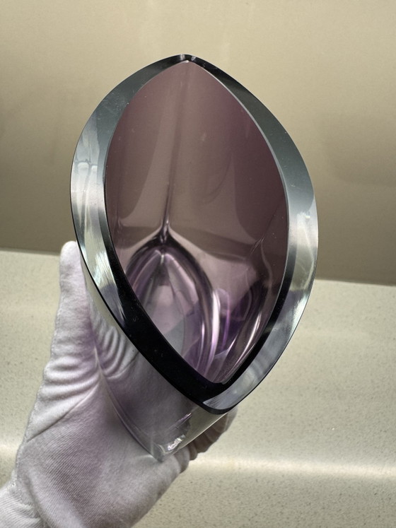 Image 1 of Vintage Krosno Poland Vase – Amethyst Purple Glass – Handmade