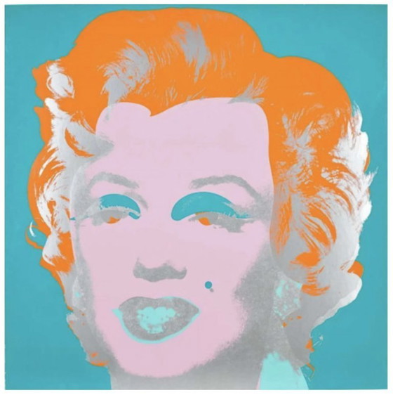 Image 1 of Andy Warhol Marilyn VII (turquoise) screen print including passe-partout and frame