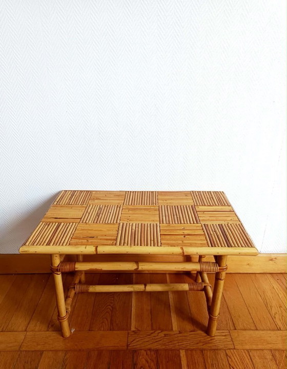 Vintage 1960s Audoux Minet style bamboo coffee table (photo 5 of 10)