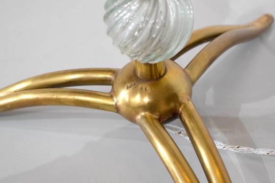 Image 1 of Murano glass and bronze floor lamp attributed to Seguso Vetri, Italy 1950s.