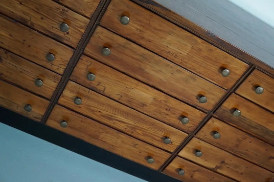Image 1 of Alter deutscher Apothekerschrank aus Kiefer und Eiche, 1950er Jahre