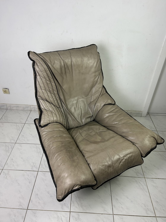 Image 1 of Vintage leren fauteuil draaifauteuil
