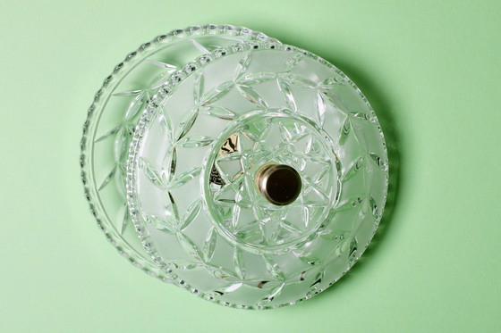 Image 1 of Walther loden kristallen schaal met deksel: Bonbonnière uit het midden van de 20e eeuw / Walther Glass / Duitsland / jaren 1960.