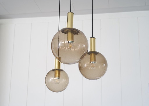 Set de lampes suspendues vintage Von Glashütte Limburg (3 pièces de chaque, années 1970)