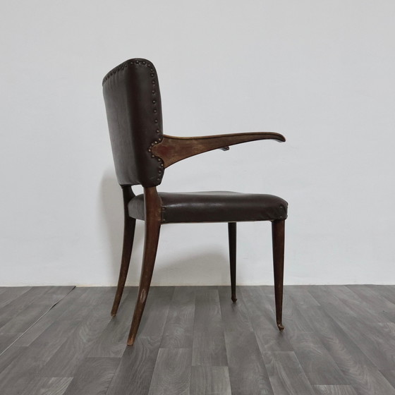Image 1 of Guglielmo Ulrich Chair with Cantilever Armrests, 1950s, Rare Modern Design