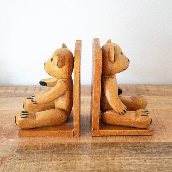 Image 1 of Vintage Teddy Beren Boekensteunen Set