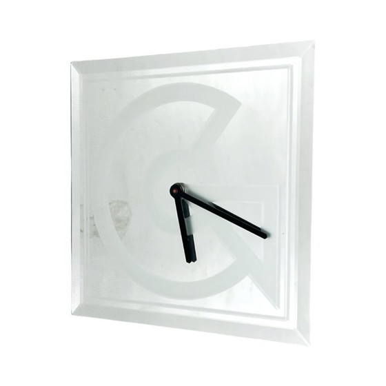 Image 1 of Vintage 1980s Kienzle Wall Clock – Mirrored Glass, Art Deco/Memphis Style.