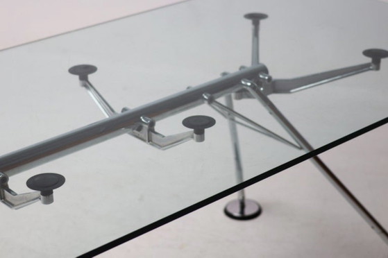 Image 1 of Tavolo da conferenza grande Tecno con 8 sedie da conferenza girevoli Vitra EA108 Netweave