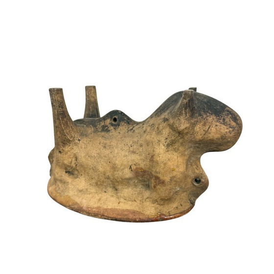 Ceramic baking mold in the shape of a lamb, Kitchen accessories, Brown, Vintage (photo 4 of 7)