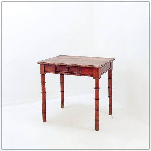 French desk in pine with a bamboo-like finish - Early 20th century