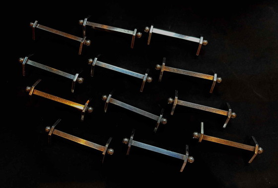 Image 1 of Poggiacoltelli Art Déco in argento placcato - Set da 12 - Francia anni '30