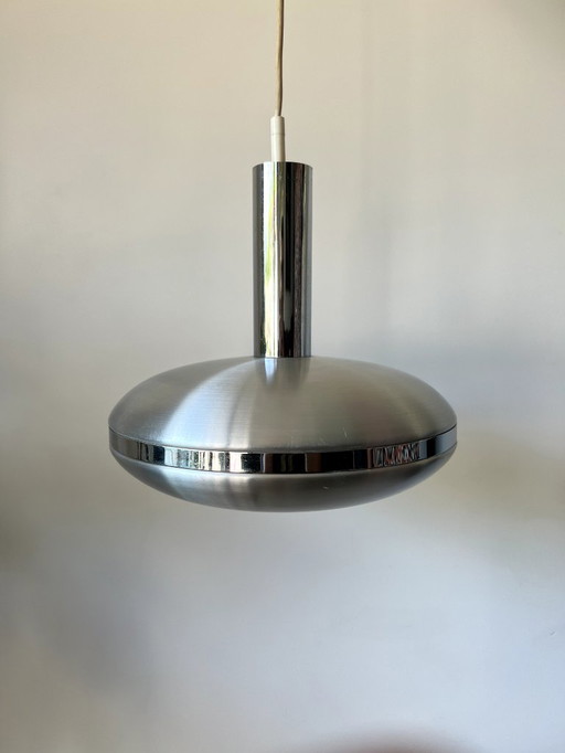 Vintage UFO aluminum space age pendant light - 70s