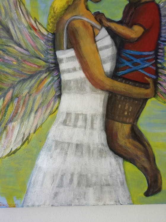 Image 1 of T.van Steenbergen "Angels" 100 x 100 cm