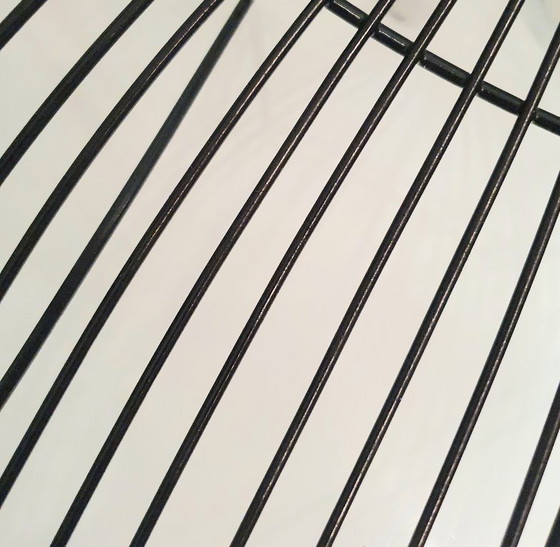 Image 1 of Cuenco de cesta de cuerda de mediados de siglo negro/teca, década de 1960