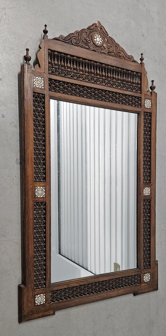 Image 1 of Indian wooden mirror with Moorish shape