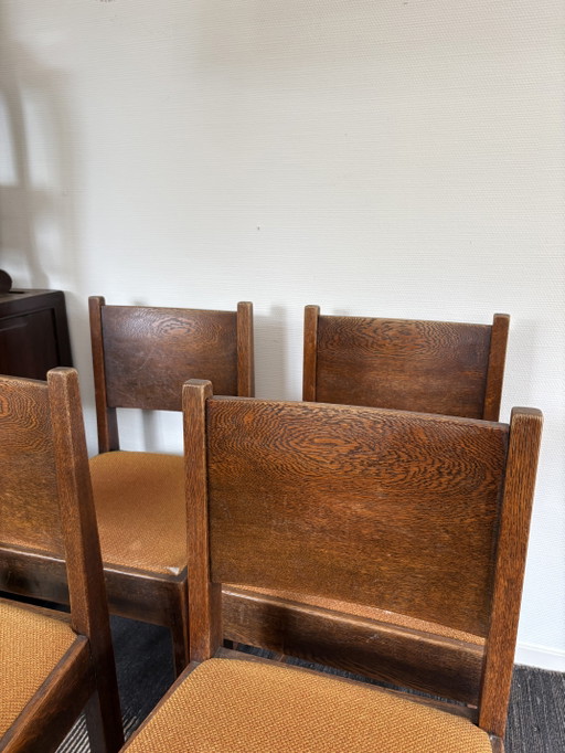 Ensemble de 4 chaises Art Déco/École d'Amsterdam