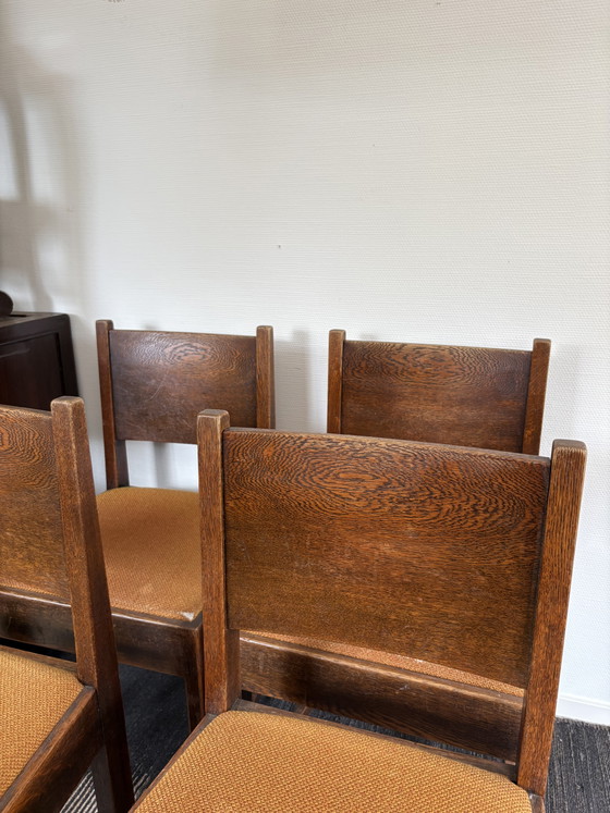 Image 1 of Art-Deco-/Amsterdamer Schule-Set mit 4 Stühlen