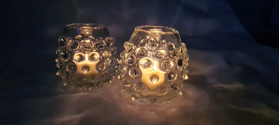 Vintage Murano Mid Century Bubble Glass Vase, Mouth-Blown, Heavy, Clear, 1960s/70s – Murano Glass (photo 4 of 14)