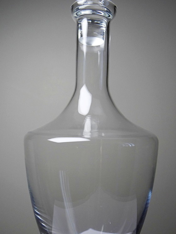 Image 1 of Grande carafe à décanter balustre vintage en cristal soufflé, années 1960