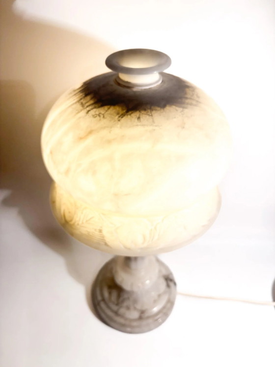 Lampada da Tavolo in Alabastro, Decorata a Rilievo, Monoluce, Anni '50 – Illuminazione (photo 6 of 10)