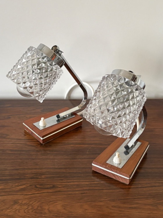 Vintage retro 70s German bedside lamps by Richard Essig – Table lamps, Glass (photo 8 of 12)
