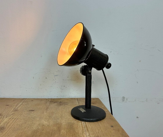 Image 1 of Vintage Black Enamel Table Photo Lamp, 1950s