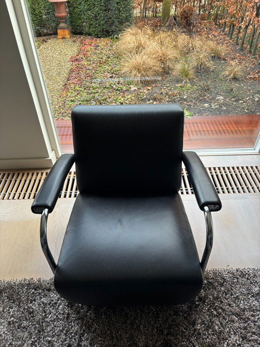 Fauteuil Scylla en cuir Senso noir