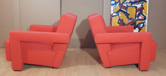 Image 1 of Cassina 2 Poltrona 637 Utrecht Nuova Mai Usata Lampo Rosso Lana 13L