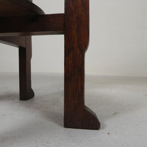 Image 1 of Mesa Art Déco con tablero de latón, Escuela de Ámsterdam, década de 1930